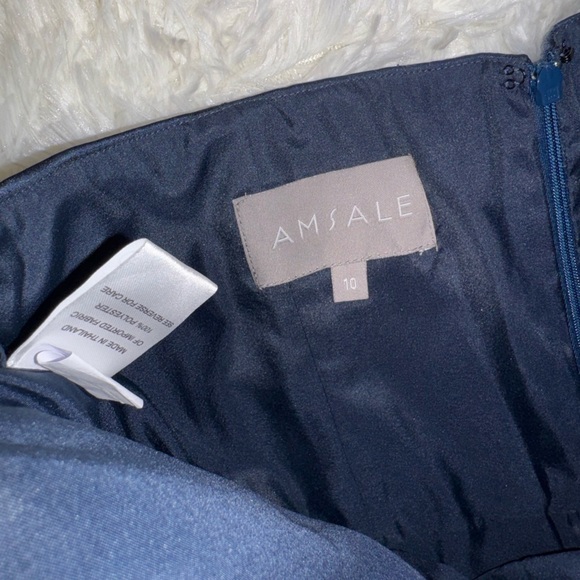 NWOT Amsale Jara Strapless formal gown French Blue sz 10 - Picture 4 of 8